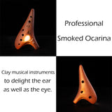 Aovoa Professional 12 Hole Ocarina Ceramic Alto C Ocarina (Brown)